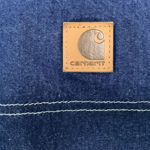 Carhartt Jeans Men 34x30 Dark Wash Carpenter Cotton Dungaree Fit Denim Workwear - Picture 9 of 12